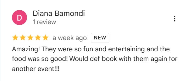Five-star Google review from Diana Bamondi