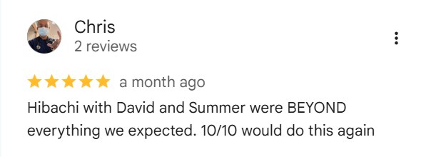 Five-star Google review from Chris